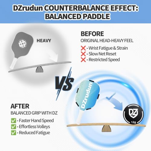 DZrudun Pickleball Paddle Weights,5x3g Snap Weights+End Cap Coins 6/9/12g | Lead-free clip-on pickleball weights for 16mm paddles, 27mm pickleball paddle cap weights for balance control stability