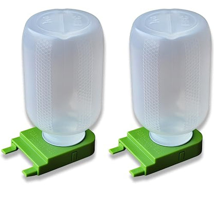 Foxhound Bee Co Bee Feeder | Half Gallon Plastic Entrance Feeder for Sugar Syrup | Leakage-Free Hive Feeder for Beekeeping, 2 Pack - size: 2 Pack Entrance Feeder with Jar