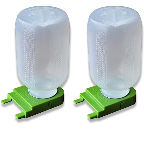 Foxhound Bee Co Bee Feeder | Half Gallon Plastic Entrance Feeder for Sugar Syrup | Leakage-Free Hive Feeder for Beekeeping, 2 Pack - size: 2 Pack Entrance Feeder with Jar
