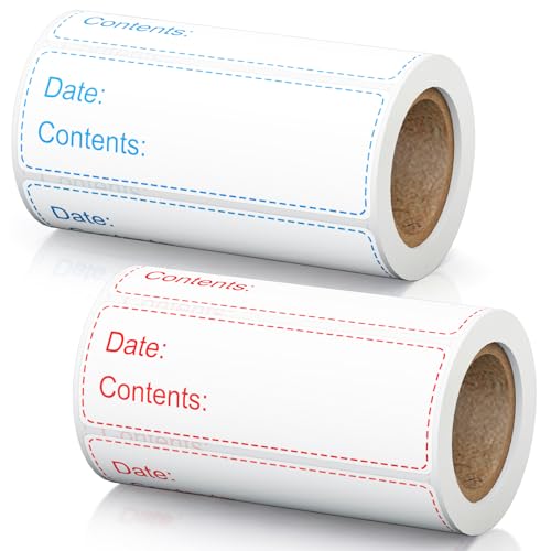 1" x 3" Freezer Labels, 350 PCS Removable Food Storage Stickers, 2 Color Waterproof & Oil-Resistant Write-On Freezer Labels for Kitchen, Refrigerator, Meal Prep, and Containers, TRSTGIX - size: 1''*3''-Color-350 Labels