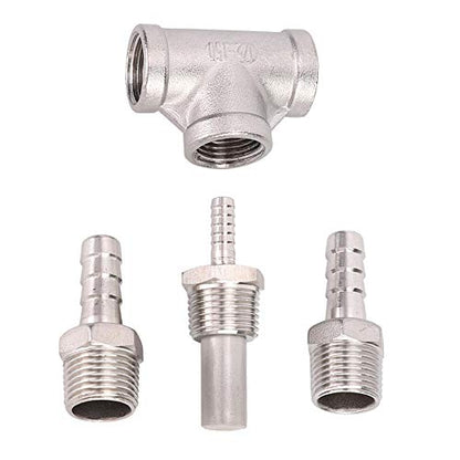 TOPINCN Beer Aerator Kit Household Stainless Steel Sealing Leakproof Beer Brewing Inline 3.2 Micron Aeration Stone for Homebrew Accessories