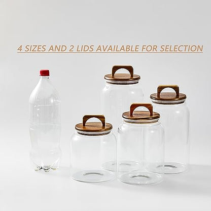 Sweejar Glass Jars for Laundry Room Organization, Half-Gallon Laundry Pods Container, Glass Food Storage Jars with Airtight Lid, 1 Pack, Hand Lid