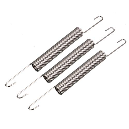 uxcell Extension Spring - 1mm Wire Dia, 10mm OD,120mm Length Spring Steel Small Dual Hook Tension Spring 3pcs - size: 1.0x10x60mm