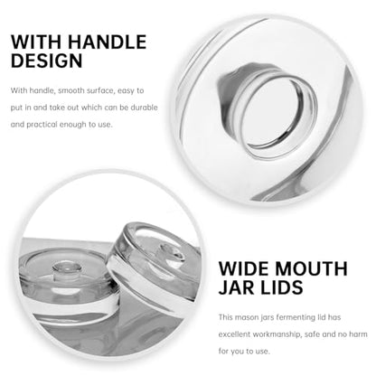 6Pcs Fermentation Glass Weights for Wide Mouth Jars - Pickle Bottles with Sealing Lids for Efficient Fermenting - Durable, Transparent Fermenting Lids and Weights for Sauerkraut, Kimchi (A Toroidal) - size: A Toroidal