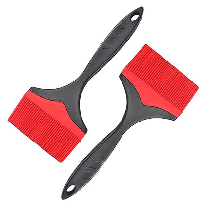Large Silicone Basting Pastry Brush - Silicone Basting Brush for Grilling,Heat Resistant Brushes Spread Oil Butter Sauce for Cooking Baking BBQ,3.95inch Extra Wide Grill Basting Brush（Red 2） - color: Red 2
