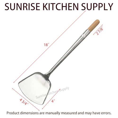 Sunrise Commercial Grade Wok Spatula/Ladle (#L Shovel (18.75"L)) - size: #L Shovel (18.75"L)
