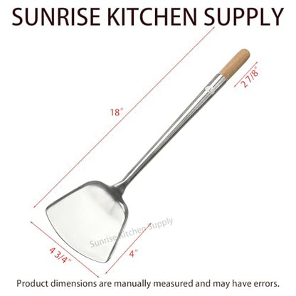 Sunrise Commercial Grade Wok Spatula/Ladle (#L Shovel (18.75"L)) - size: #L Shovel (18.75"L)