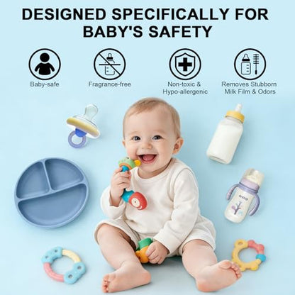 Professional Deep Cleaning Detergent Tablets for All Baby Bottle Washers, Washer Tablets for Bottle Washer and Sterilizer and Dryer, Easy to Use (180Pcs)