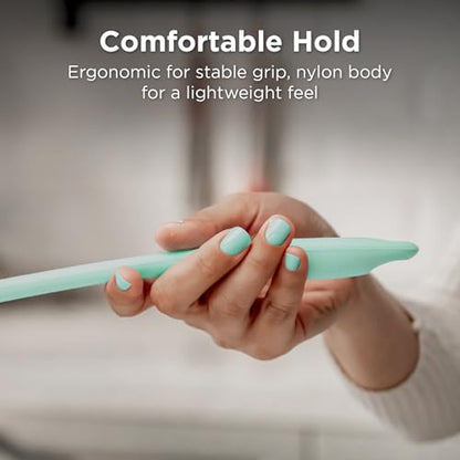 Kitchen Mama DuoEssentials Ladle & Cooking Spoon Set, Teal | Silicone, Heat Resistant, One-Piece Design, For Nonstick Cookware, For Soup, Stirring, Serving & Sauteing - color: Teal
