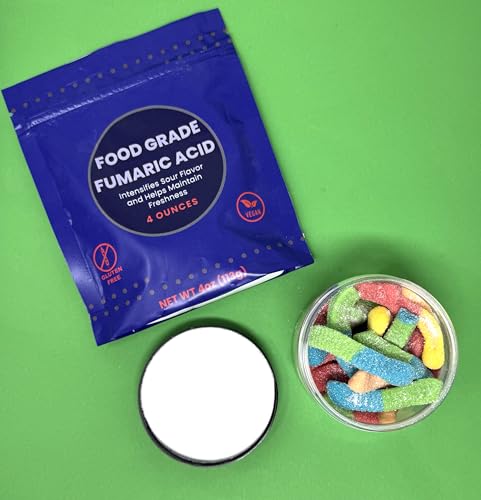 Fumaric Acid Food Grade Sour Powder for Sour Candy, Vegan Food Additive and pH Control 4 Ounce