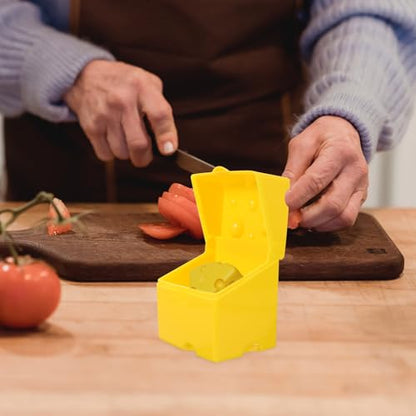 KALLORY 2pcs Airtight Abs Cheese Storage Boxes with Flip Lids Refrigerator Cheese Saver Containers for Sliced and Snacks Kitchen Fresh-keeping Food Storage