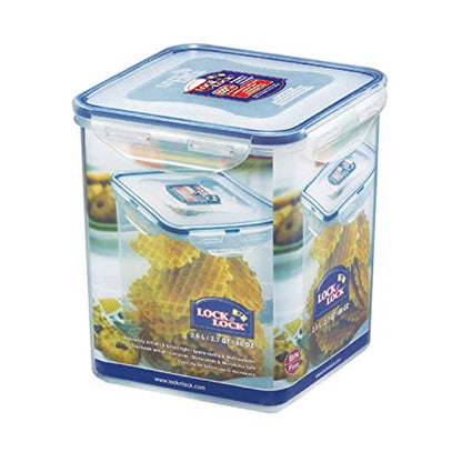 LOCK & LOCK Easy Essentials Plastic Food lids/Pantry Storage/Airtight containers, BPA Free, Square-11 Cup-for Sugar, Clear (Pack of 2) - size: Square - 88 Ounce (Pack of 2), style: 11 Cup