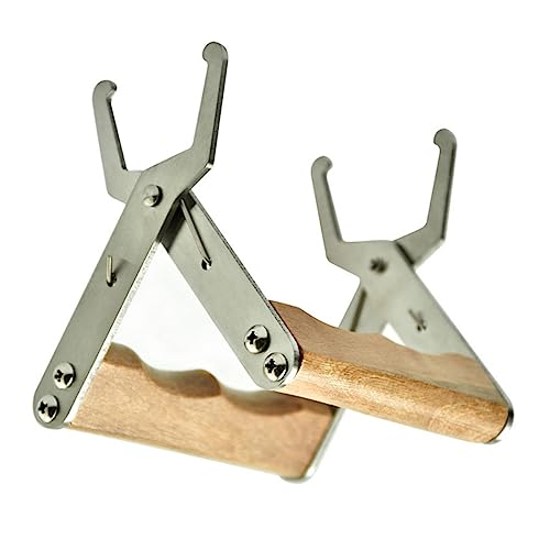 Mipcase 2pcs Beekeeping Frame Grip Holder Stainless Steel Grip Beehive Clip Tool Wooden Handle
