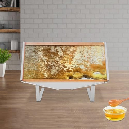 Honeycomb Frame Display Stand, Stainless Steel Hive Stand Honeycomb Uncapping Holder, Beekeeping Beehive Frame Honey Holder for Apiaries, Beekeeping Workshops