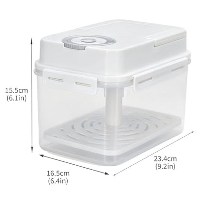 Kimchi Container, Fermentation Box with Press Plate and Date Dial, Plastic Pickle Keeper with Silicone Sealing Ring, Handle and Locking Clips for Sauerkraut, Pickles, Refrigerator Storage