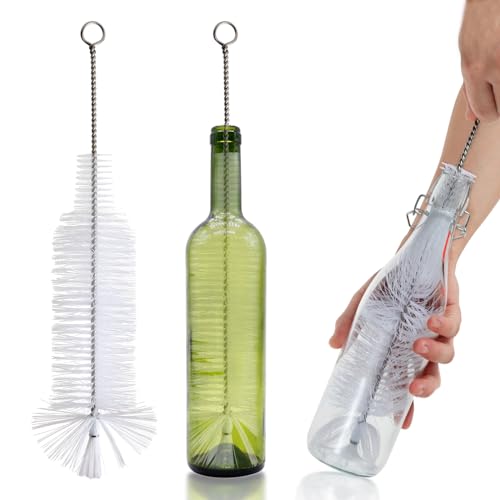 Bottle Brush - Ideal for Cleaning Narrow Neck Swing Top Glass, Brewing, Wine, Beer, Soda, Spray, Kombucha Bottles (White+1Pack) - color: B-white+1pack