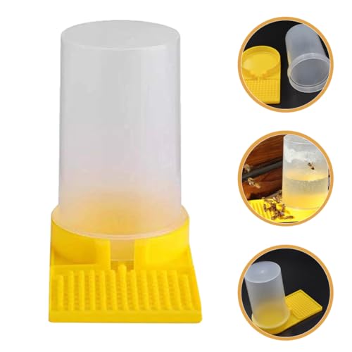 Happyyami 4Pcs Bee Feeder Water Cups PP Material Beehive Entrance Feeding Tool for Beekeeping Supplies Garden Bee Waterer Station Easy Operation Without Opening Hive