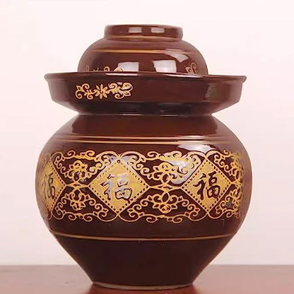 Fermentation Jar Traditional Chinese Porcelain Pickle Jar,Ceramics Fermenting Crock Kit with Water Seal Airlock Lid, Pickle Jar for Pickles Kimchi, Sauerkraut 2Kg - size: 2Kg