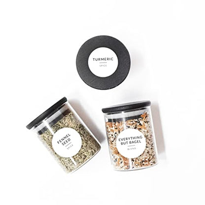 Round Spice Labels Stickers for Glass Jars - 140 Preprinted Waterproof Spice Jar Labels Stickers for Top of Lids, Seasoning Labels Only, Kitchen Pantry Organization - style: White Round Spice Labels