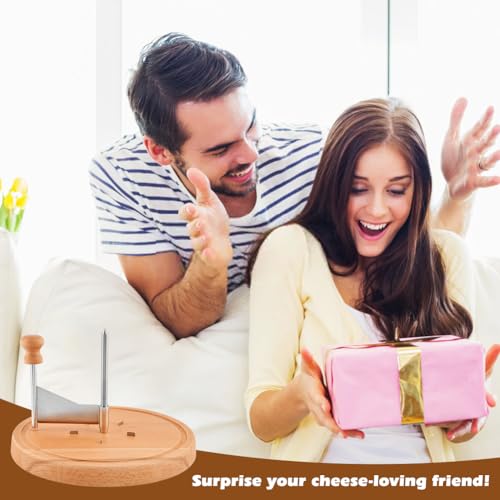 Cheese Curler Wheel, Stainless Steel Cheese Shaver with Sharp Blade Wood Base for Create Beautiful Rose, Ideal Cutter for Tete de Moine Curler and Chocolate Shavings and Curls