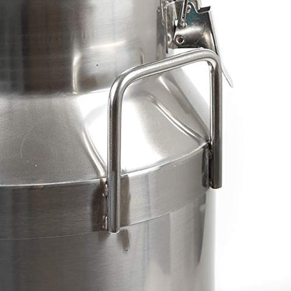 Milk Can with Sealed Lid, Stainless Steel Milk Transport Cans Wine Pail Bucket Tote Jug Pot Oil Liquid Storage Barrel with 2 Handles Sealed Silicone Anti-Leak Ring Lock Belt 30L 7.92 Gallon - color: 30L