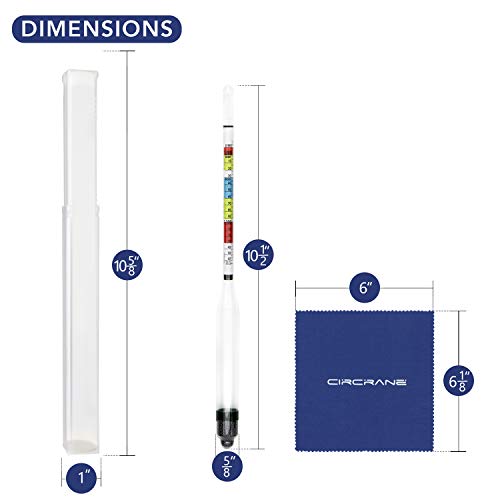 Circrane Triple Scale Hydrometer, Alcohol Hydrometer for Brew Beer, Wine, Mead and Kombucha, ABV, Brix and Gravity Test Kit, Home Brewing Supplies - style: Single Hydrometer