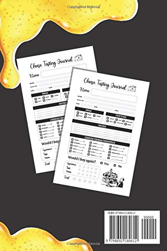 Say Cheese Journal: Cheese tasting record logbook and notebook | 120 pages | Size 6x9 in | For cheese lovers.