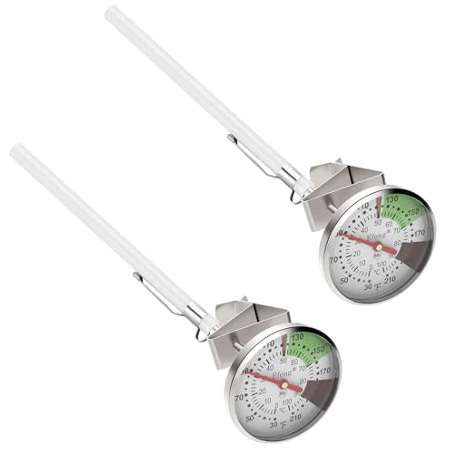 Instant Read Coffee Milk Frothing Thermometer with1.75 inch Dial 5 inch Probe Clip,Best Instant Read Food for The Coffee Drinks,Chocolate Milk Foam