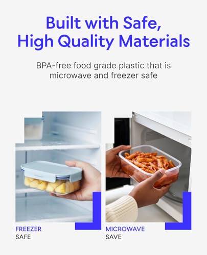 LocknLock Classic-Plus Plastic Food Storage Container | Airtight Plastic Food Storage Containers with Lids | BPA Free Stackable Food Storage for Meal Prep, Leakproof, Freezer & Dishwasher Safe, 3.8L - size: 3.8L