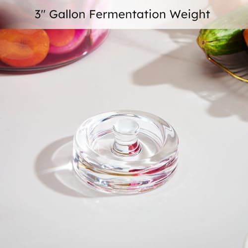 Jillmo Easy Grip Glass Fermentation Weight 3.15 Inch, Food Grade Fermenting Weights for Wide Mouth Gallon Jars, Canning Pickling Weights, Pack of 4 - size: 3.15 inch