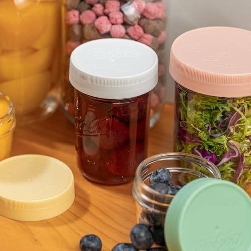 Yodecy 16 Pack Green Mason Jar Lids,8 Wide Mouth & 8 Regular Mouth Mason Jar Lids, Fit Ball, Kerr and More, One-piece Lid without Silicone Ring(Green) - color: Green