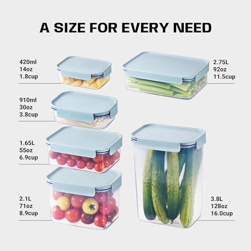 LocknLock Classic-Plus Plastic Food Storage Container | Airtight Plastic Food Storage Containers with Lids | BPA Free Stackable Food Storage for Meal Prep, Leakproof, Freezer & Dishwasher Safe, 3.8L - size: 3.8L
