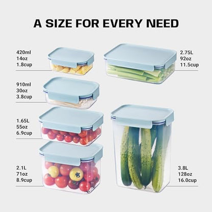 LocknLock Classic-Plus Plastic Food Storage Container | Airtight Plastic Food Storage Containers with Lids | BPA Free Stackable Food Storage for Meal Prep, Leakproof, Freezer & Dishwasher Safe, 3.8L - size: 3.8L