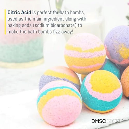DMSOSTORE Citric Acid 2 lb Fine Grain Powder | Pure Food Grade, Anhydrous, Kosher, Multi-Purpose