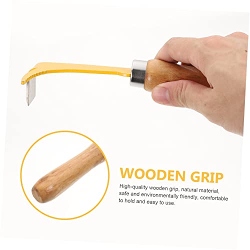 2pcs Stainless Steel Wooden Beehive Knife Dual Purpose Beekeeping Tool Lifter Scraper Ergonomic Handle for Easy Use