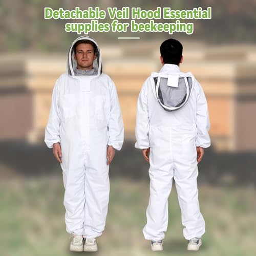 Professional Bee Suit for Men Women, Beekeeping Suit Beekeeper Suit with Glove &Ventilated Hood, Multi-Size Bee Outfit for Backyard and Bee Keeper for Bee Keeper Catcher Christmas Costume - size: Lightweight XXL
