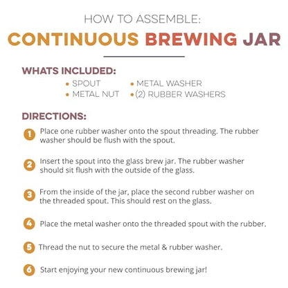 Cultures for Health Continuous Kombucha Brewing Jar with Spigot | 5 Liter Glass Jar with Spout for DIY Fermentation | Long Term Kombucha SCOBY Hotel Jar | Daily Kombucha Tea Probiotic Drink Dispenser