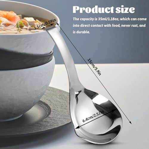 2Pcs Soup Ladle, Stainless Steel 304 Spoons With Pour Spout, Large Cooking Utensils for Serving Metal Ladle Gravy Punch Ladle - size: Small