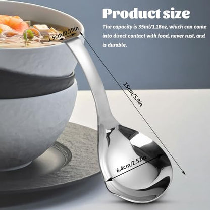 2Pcs Soup Ladle, Stainless Steel 304 Spoons With Pour Spout, Large Cooking Utensils for Serving Metal Ladle Gravy Punch Ladle - size: Small