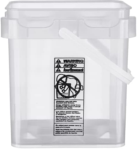 House Naturals Clear Food Grade Made in USA Plastic Bucket with lids, (Pack of 3) (5 Gallon) - size: 5 Gallon