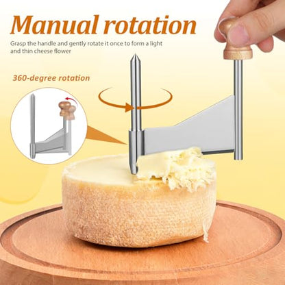Cabilock Manual Cheese Grater Cutter with Handle Cheese Shaver Circular for Cucumbers Carrots Melon and Potato Handheld Kitchen Tool 5.70 X 3.54 X 0.98 in
