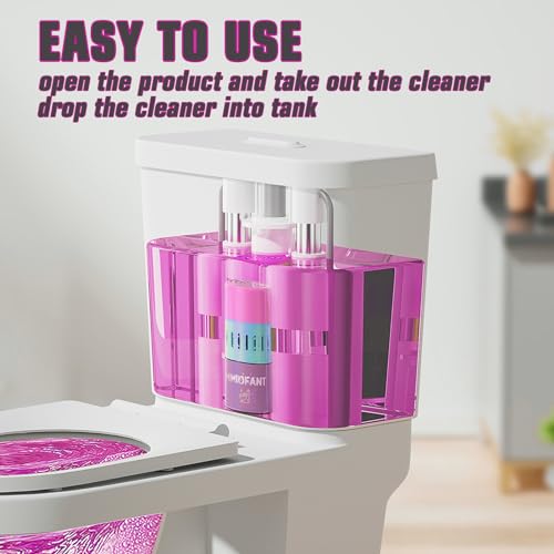 Automatic Scented Toilet Bowl Cleaner Bottle,2 pack, Long Lasting Bathroom Toilet Tank Cleaner Pods Tablets In Bottles With Powerful Cleaning (PINK 2 Pack) - color: PINK 2 Pack
