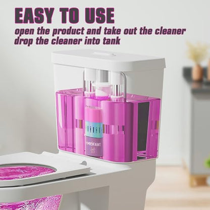 Automatic Scented Toilet Bowl Cleaner Bottle,2 pack, Long Lasting Bathroom Toilet Tank Cleaner Pods Tablets In Bottles With Powerful Cleaning (PINK 2 Pack) - color: PINK 2 Pack