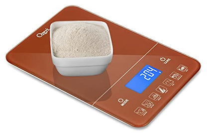 Ozeri Touch III Digital Kitchen Scale with Calorie Counter, 22 lbs (10 kg), Burnt Ochre - color: Burnt Ochre