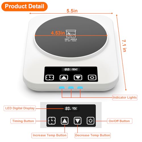 Electric Sourdough Starter Warmer, Upgrade Warming Heating Pad Mat for Sour Dough Starter, Sourdough Heater Proofing Tool for Home Baking with Thermostat Control, Timing, Memory Function (White) - color: White