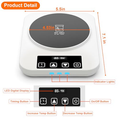 Electric Sourdough Starter Warmer, Upgrade Warming Heating Pad Mat for Sour Dough Starter, Sourdough Heater Proofing Tool for Home Baking with Thermostat Control, Timing, Memory Function (White) - color: White