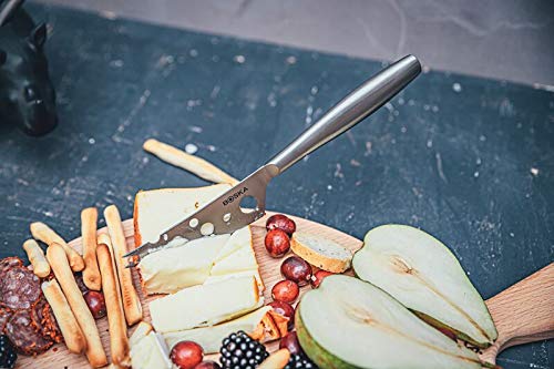 BOSKA Stainless Steel Cheese Knife - Copenhagen Nr.2 for All Types of Cheese - Multi-Functional Cheese Slicer - Handheld Slicer - Silver Non-Stick - Dishwasher Safe - for Kitchen Cooking - style: Soft & Semi Hard Cheese Knife