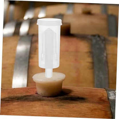 2Pcs Plastic One Way Brewed Wine Exhaust Valves Three Piece Check Valves for Wine Bottles Transparent Supplies for Home Brewing and Wine Preservation