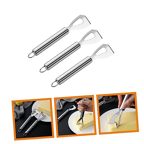 Cabilock 3PCS Stainless Steel Butter Knife Set Kitchen Cheese Cutting Tools Ergonomic Handles for Home Cooking and Charcuterie Boards