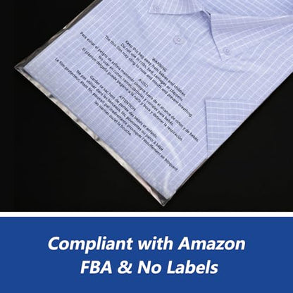 11" x 14" (1000 Count) Self Seal Clear Poly Bags with Suffocation Warning for Packaging, Shipping, Clothing, Shirts & FBA - Resealable Adhesive - color: 1000 Count